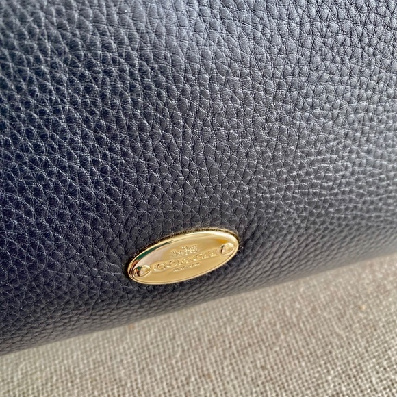 Coach east west pebbled leather Celeste bag in navy - Picture 8 of 15